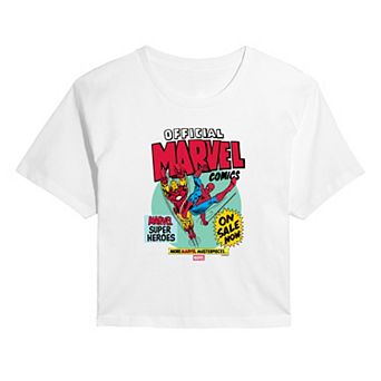 Juniors' Marvel Comics Super Heroes Cropped Tee