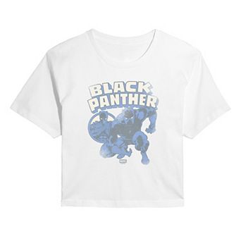 Juniors' Marvel Black Panther Logo Distressed Graphic Tee