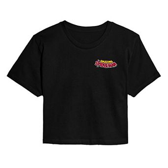 Juniors' Marvel The Amazing Spider-Man Graphic Cropped Tee