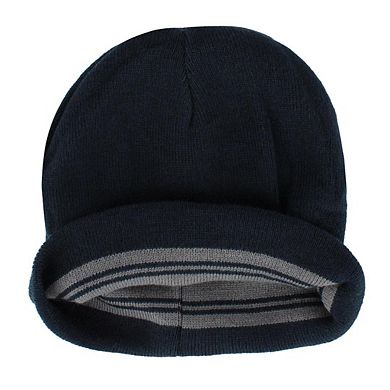 Grand Sierra Men's Reversible Stripe to Solid Winter Beanie Hat