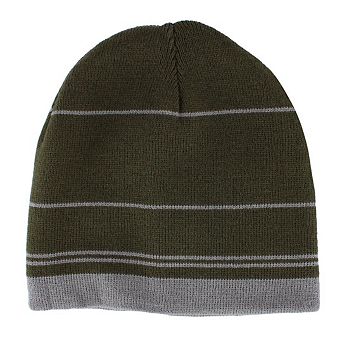 Grand Sierra Men's Reversible Stripe to Solid Winter Beanie Hat