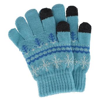 Grand Sierra Girl's One Size Snowflake Pattern Touchscreen Gloves