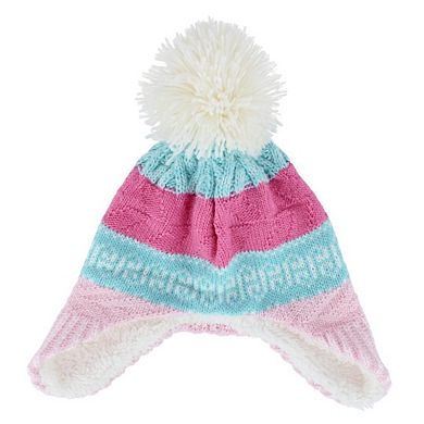 Grand Sierra Toddler (2-4) Lined Striped Winter Hat with Ear Flaps