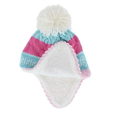 Grand Sierra Toddler (2-4) Lined Striped Winter Hat with Ear Flaps