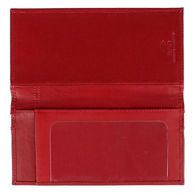 CTM RFID Leather Checkbook Cover with American Flag Detail
