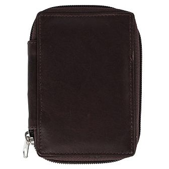 CTM Leather Zip Around Key Case with Card Slot