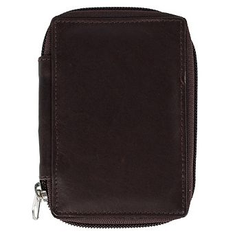 CTM Leather Zip Around Key Case with Card Slot