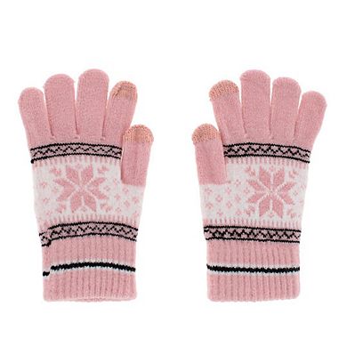 CTM Women's Snowflake Pattern Touchscreen Winter Gloves