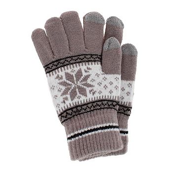 CTM Women's Snowflake Pattern Touchscreen Winter Gloves