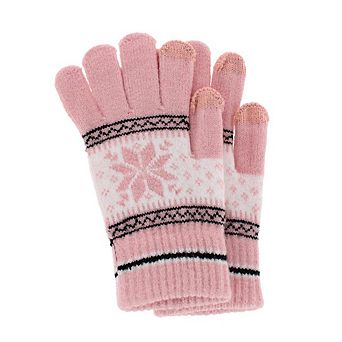CTM Women's Snowflake Pattern Touchscreen Winter Gloves
