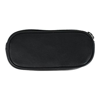 CTM Napa Leather Zip Around Double Eyeglass Case Holder