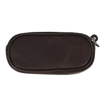CTM Napa Leather Zip Around Double Eyeglass Case Holder