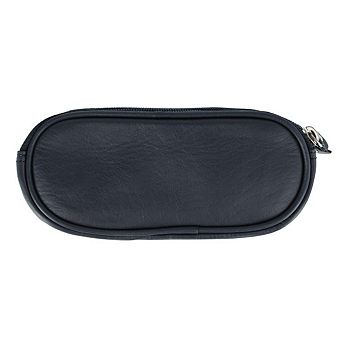 CTM Napa Leather Zip Around Double Eyeglass Case Holder