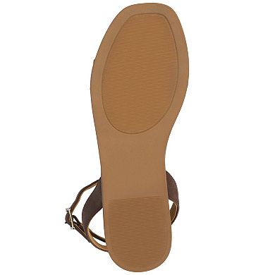 Journee Women's Primrose Ankle Strap Flat Sandals