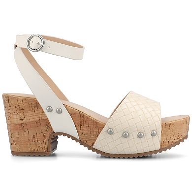 Journee Vanessa Women's Wedge Clog Heels With Ankle Strap