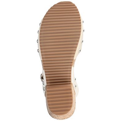 Journee Vanessa Women's Wedge Clog Heels With Ankle Strap