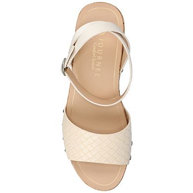 Journee Vanessa Women's Wedge Clog Heels With Ankle Strap