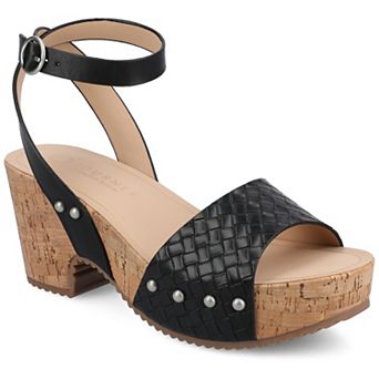 Journee Vanessa Women's Wedge Clog Heels With Ankle Strap