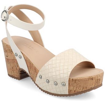 Journee Vanessa Women's Wedge Clog Heels With Ankle Strap