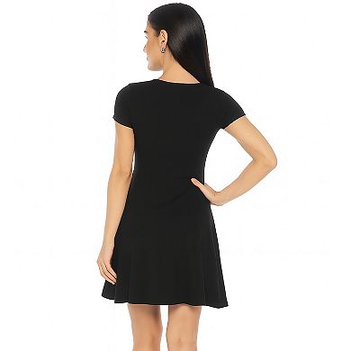 Juniors' bebe Rib T-Shirt Godet Dress