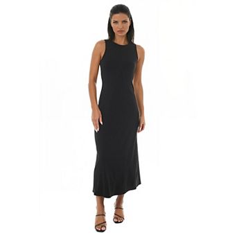Juniors' bebe Rib A-Line Maxi Dress