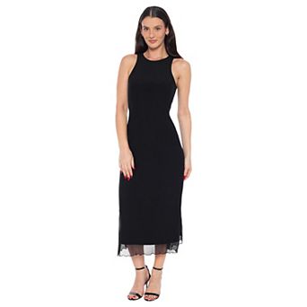 Women's bebe Powermesh A-Line Maxi Dress