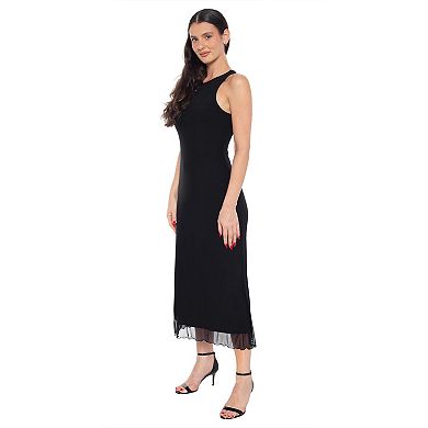 Women's bebe Powermesh A-Line Maxi Dress