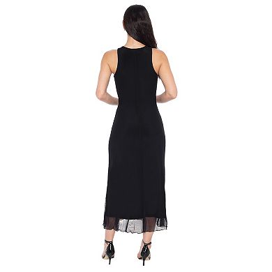 Women's bebe Powermesh A-Line Maxi Dress
