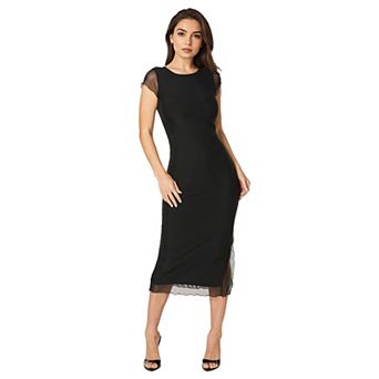 Women's bebe Powermesh Maxi T-Shirt Dress