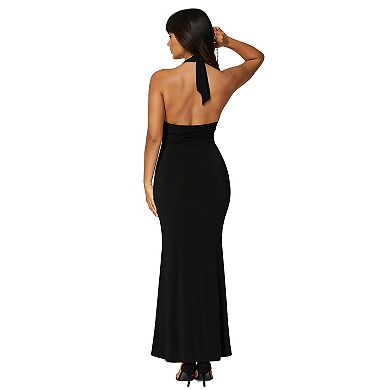 Women's bebe Surplice Drape Maxi Dress