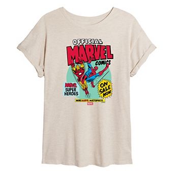Juniors' Marvel Comics Super Heroes Oversized Tee