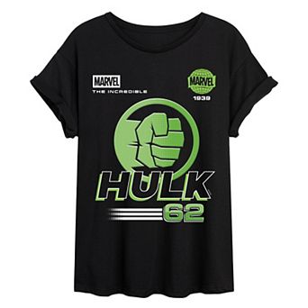 Juniors' Marvel The Incredible Hulk Oversized Tee