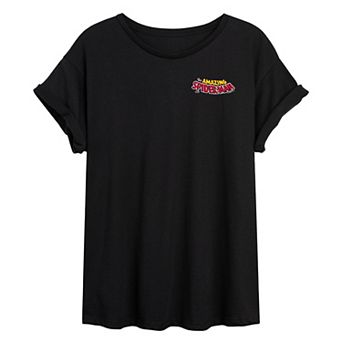Juniors' Marvel The Amazing Spider-Man Logo Oversized Tee