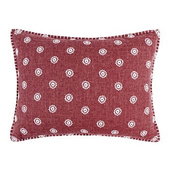 Levtex Home Angelica Off-White Red Paisley Indoor / Outdoor Decorative Pillow