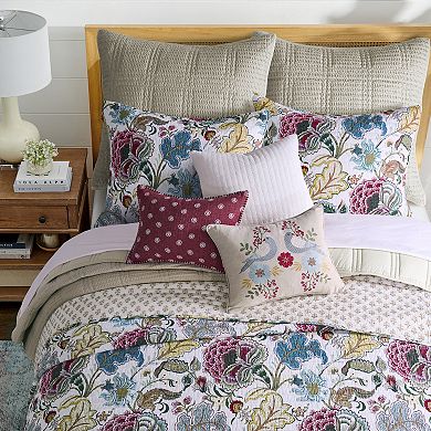 Levtex Home Angelica Off-White Red Paisley Indoor / Outdoor Decorative Pillow