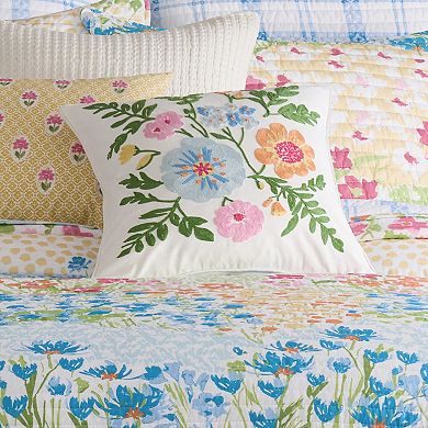 Levtex Home Blooming Hillside Embroidered Floral Pillow