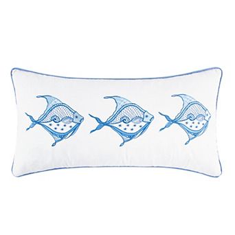 Levtex Home Batik Ocean Fish Indoor / Outdoor Decorative Pillow