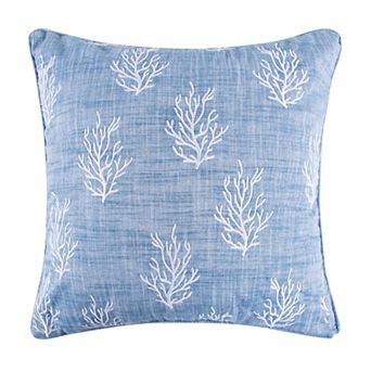 Levtex Home Batik Ocean Coral Embroidered Indoor / Outdoor Decorative Pillow