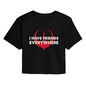Juniors' Star Wars I Have Friends Everywhere Cropped Tee