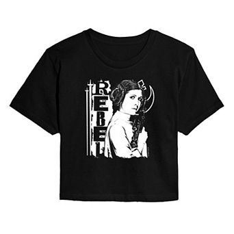 Juniors' Star Wars Princess Leia Rebel Cropped Tee