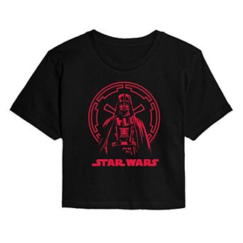 Juniors' Star Wars Darth Vader Pose Cropped Tee