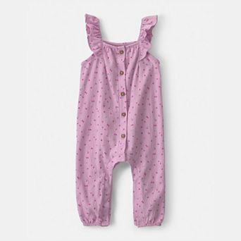 Baby Girl Carter's Cherry Flutter Sleeve Jumpsuit