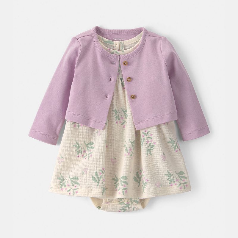 Baby Girl Carter's 2-Piece Floral Long-Sleeve Dress Set, Girl's, 