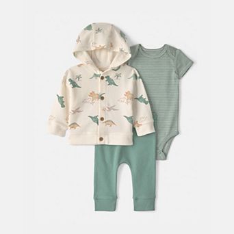 Baby Boy Carter's 3 pc Dinosaur Hoodie, Bodysuit & Pant Set