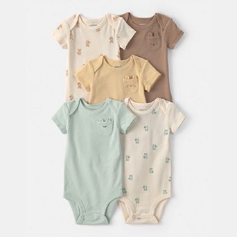 Baby Boy Carter's 5-Pack Critter Short Sleeve Bodysuits