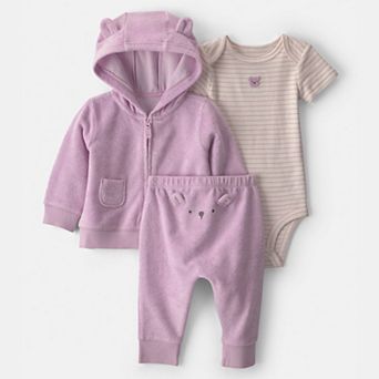 Baby Carter's 3 pc Bear Hoodie, Bodysuit & Pants Set