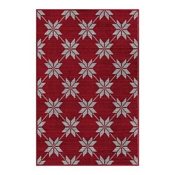 Christmas Area Rug Entryway Runner Machine Washable Rugs Vintage Rugs Low Pile Carpet Xmas Non-Slip