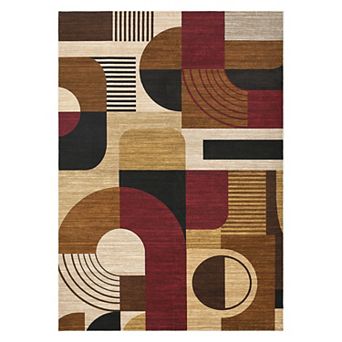 Garvee Modern Geometric Area Rug Machine Washable Low Pile Non Slip Floor Rug for Contemporary Home