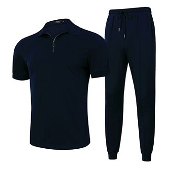 Men's 2 pc Tracksuit Set Quarter Zip Casual Golf Jogging Suit Athletic Sports Sweatsuits Set