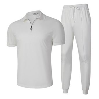 Men's 2 pc Tracksuit Set Quarter Zip Casual Golf Jogging Suit Athletic Sports Sweatsuits Set